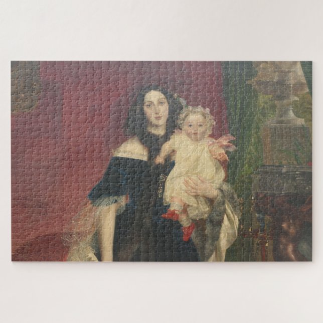 Puzzle Vieux Maîtres Peinture Femme tenant bébé Jigsaw Pu (Horizontal)