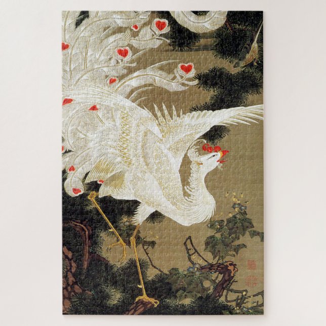 Puzzle Vieux pin et Phénix blanc par Ito Jakuchu (Vertical)