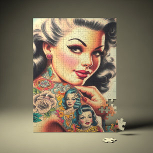 Puzzle Vieux Tatouage de l'école Pin-up