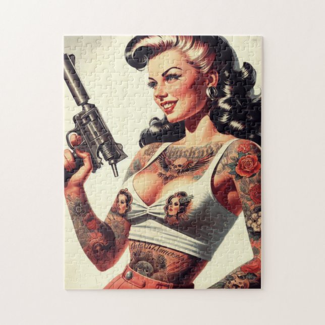 Puzzle Vieux Tattoo Hot Girl (Vertical)