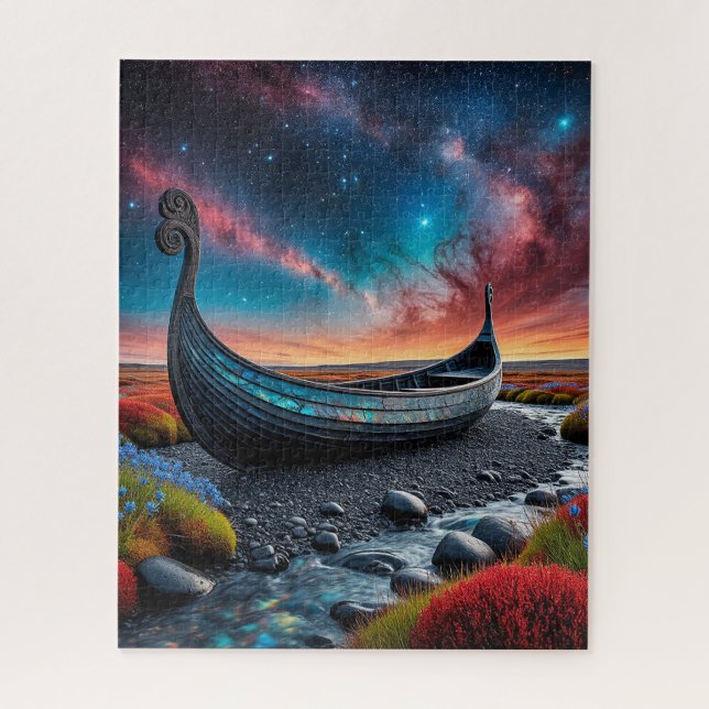 Puzzle Viking Longship sur un paysage dynamique (Vertical)