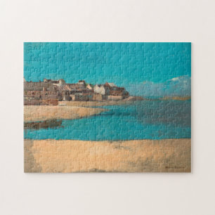 Puzzle Village en bord de mer en Bretagne par Odilon Redo