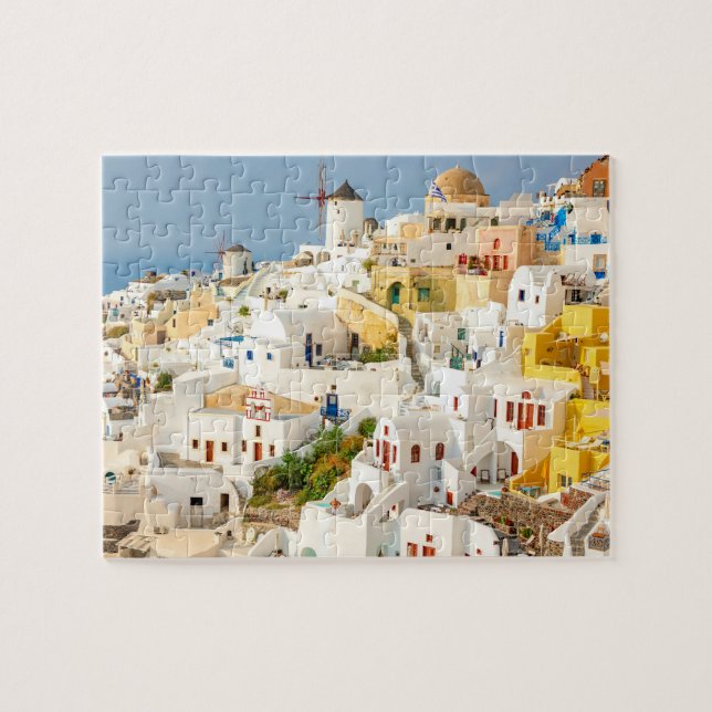Puzzle Village historique coloré Oia Santorin Grèce (Horizontal)