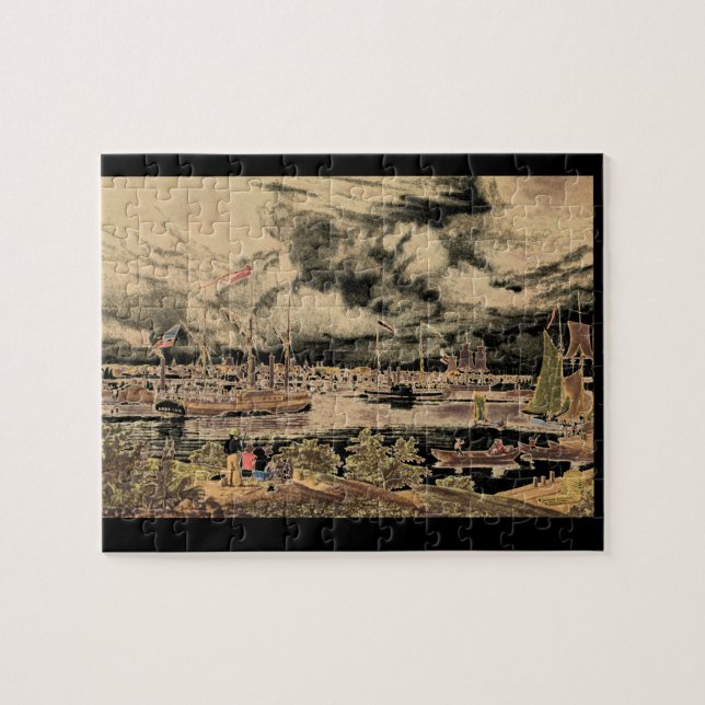 Puzzle Ville de Detroit, Michigan_Engravings (Horizontal)