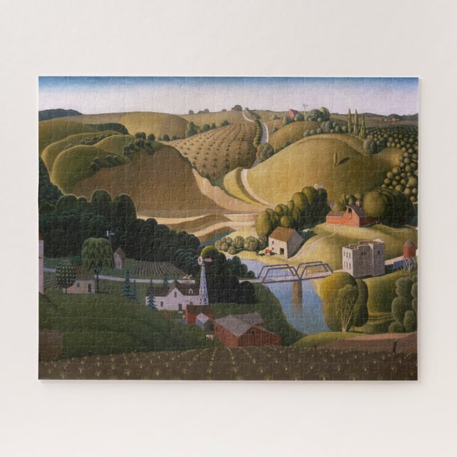 Puzzle Ville de pierre par Grant Wood (Horizontal)