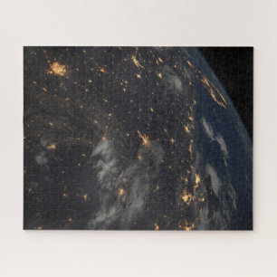 Puzzle Ville Lumière La Nuit Sur La Planète Terre