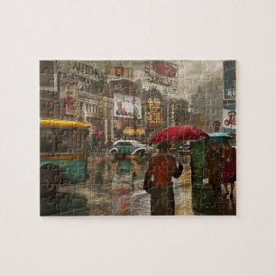 Puzzle Ville - NY - Times Square un jour de pluie 1943