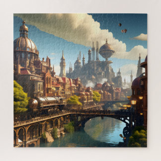 Puzzle Ville Steampunk au bord de l'eau