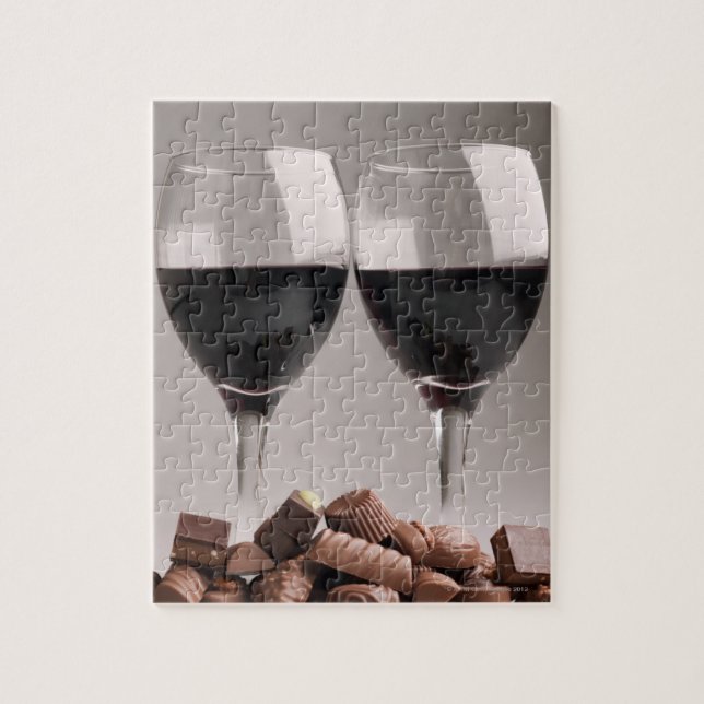 Puzzle vin rouge aux chocolats (Vertical)