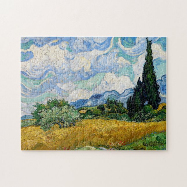 Puzzle Vincent Van Gogh - Champ de blé avec cyprès (Horizontal)