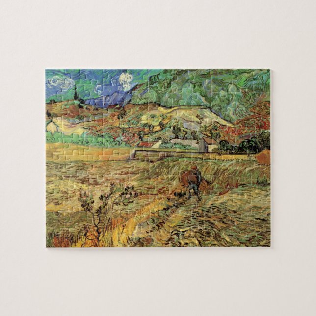 Puzzle Vincent van Gogh - Fermé champs de blé avec paysan (Horizontal)