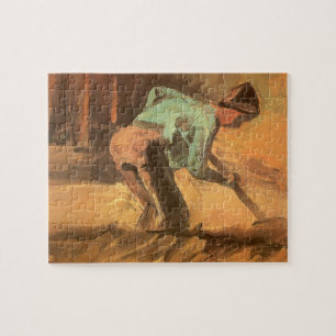 Puzzle Vincent van Gogh - Homme se baissant avec une cann