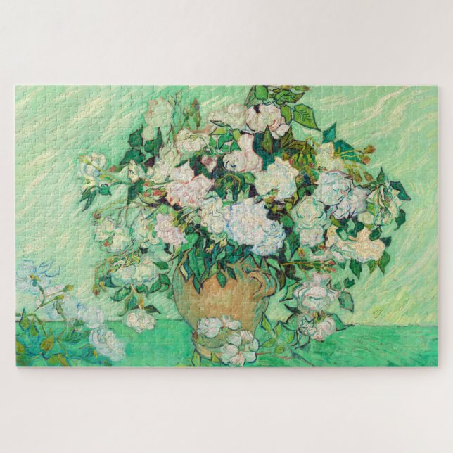 Puzzle Vincent Van Gogh Vase avec roses roses roses roses (Horizontal)
