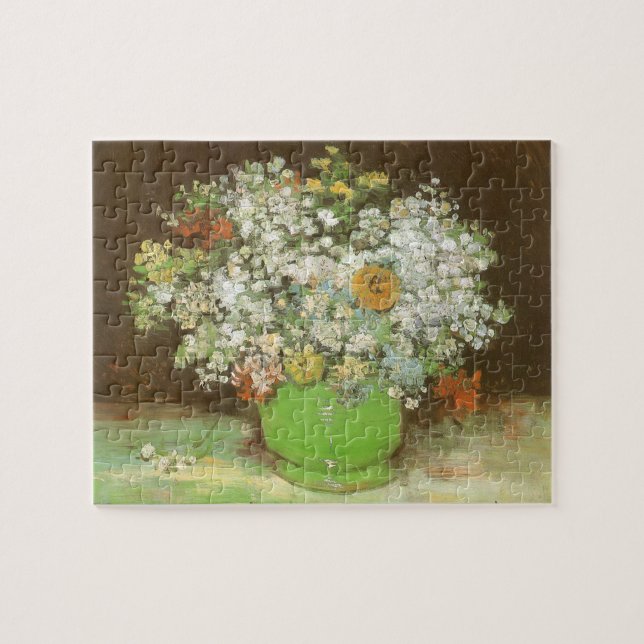 Puzzle Vincent van Gogh - Vase avec Zinnias et Fleurs (Horizontal)