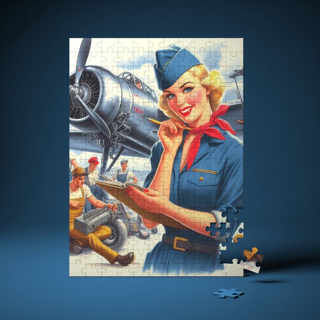 Puzzle Vintage Airplane Pin-up (Créateur téléchargé)