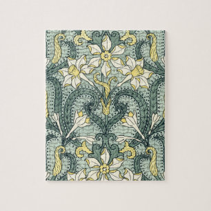 Puzzle Vintage Art Nouveau Daffodil Narcisse Fleurs