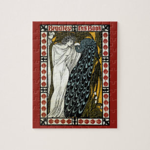Puzzle Vintage Art Nouveau This Kiss, Woman with Peacock