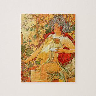 Puzzle Vintage Autumn by Alphonse Mucha