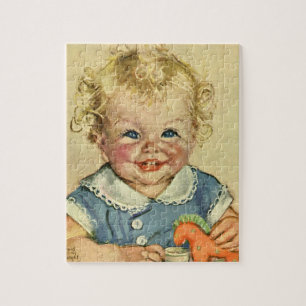 Puzzle Vintage Blonde Scandinave bébé garçon ou fille