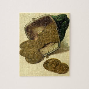 Puzzle Vintage Business Finance, Gold Coin Money en bours