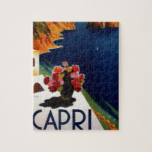 Puzzle Vintage Capri Italie Voyage Illustration Pittoresq