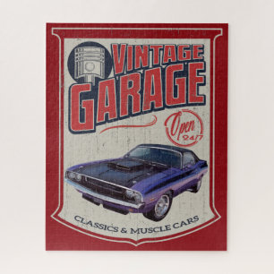 Puzzle Vintage Challenger Muscle Car Garage