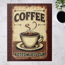 Vintage Coffee Bottomless Cup Sign 