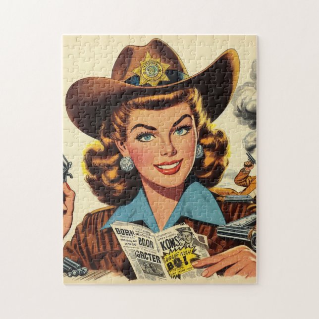Puzzle Vintage Country Pulp Girl (Vertical)