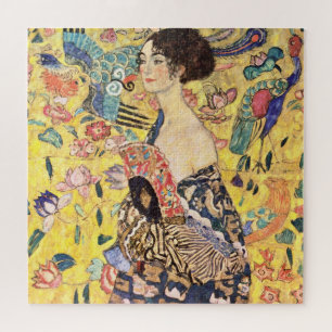 Puzzle Vintage dame avec ventilateur par Gustav Klimt