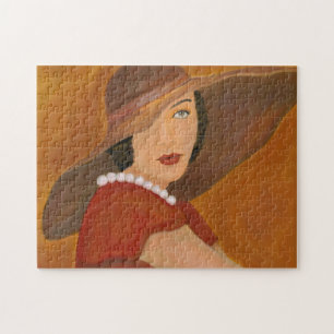 Puzzle Vintage dame en Casquette