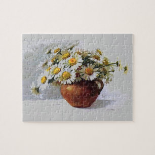 Puzzle vintage de vase à marguerite