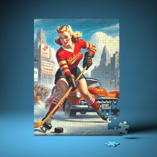Puzzle Vintage fille de hockey (Créateur téléchargé)