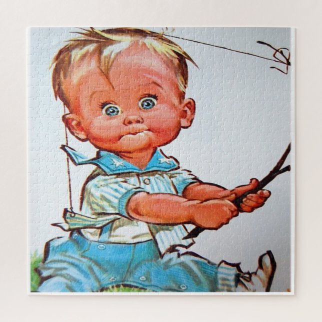 Puzzle "Vintage Fishing Toddler" (Vertical)