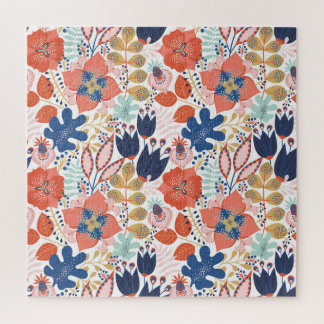 Puzzle Vintage floral clair : style scandinave.