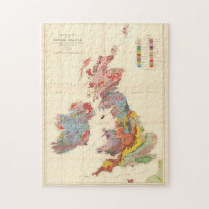 Puzzle Vintage Geological Map of The British Isles (1912)