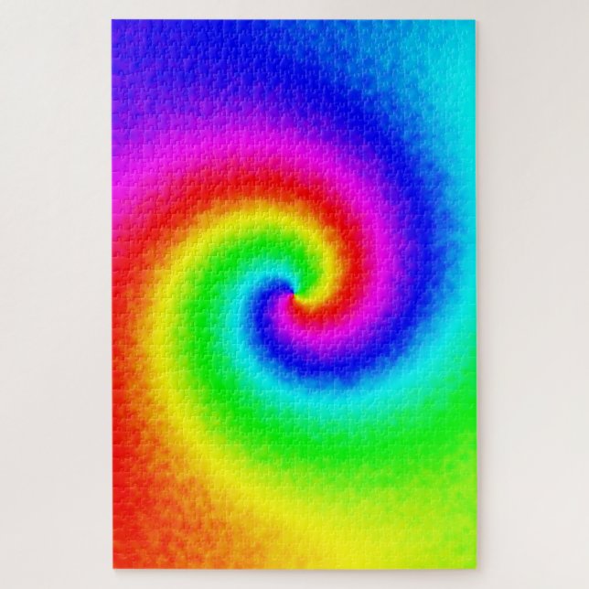 Puzzle Vintage Hippie Boho Tie Dye Psychedelic Twirl (Vertical)