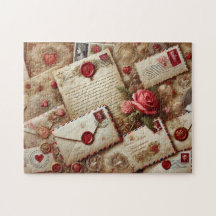 Vintage Love Letters Romantic Collage