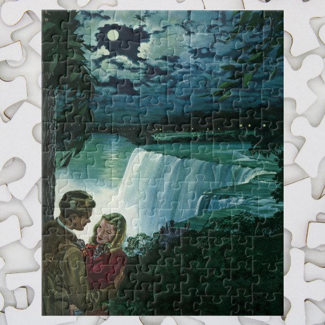 Puzzle Vintage lune de miel, nouveaux mariés à Niagara Fa (Créateur téléchargé)