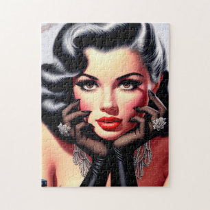 Puzzle Vintage magnifique portrait de fille