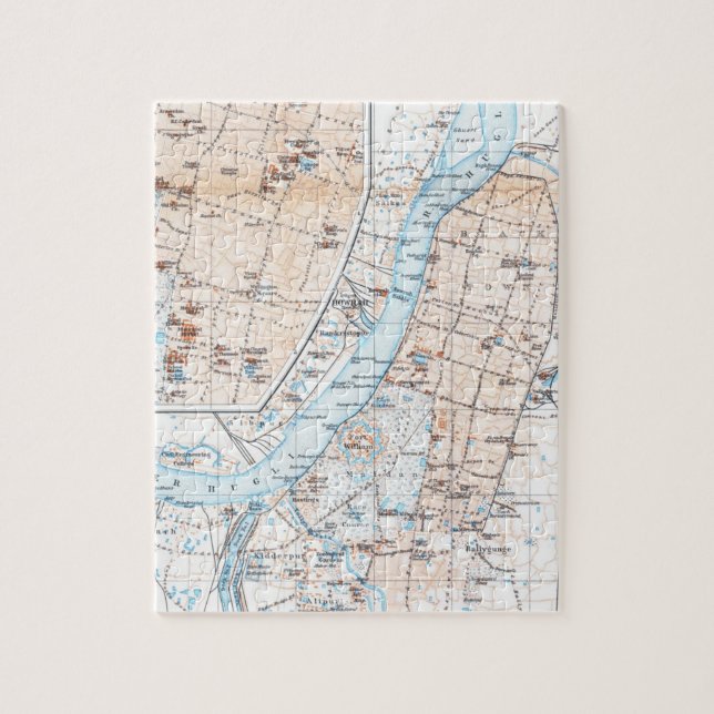 Puzzle Vintage Map of Calcutta (Vertical)