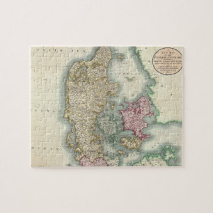 Puzzle Vintage Map of Denmark