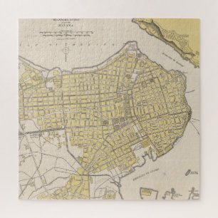Puzzle Vintage Map of Havana Cuba (1905)