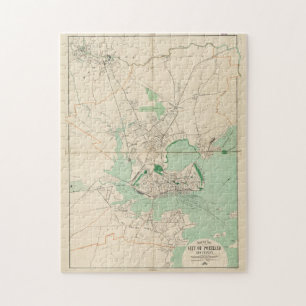 Puzzle Vintage Map of Portland ME (1906)