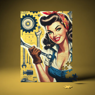 Puzzle Vintage Mechanic Pin-up