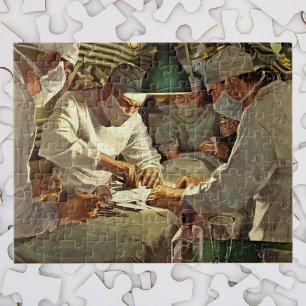 Puzzle Vintage Medicine, Doctors Performing Surgery in ER
