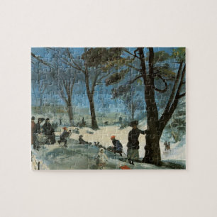 Puzzle Vintage Noël, Central Park dans les Glackens d'hiv