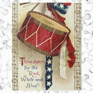 Puzzle Vintage Patriotique, Tambours avec notes musicales