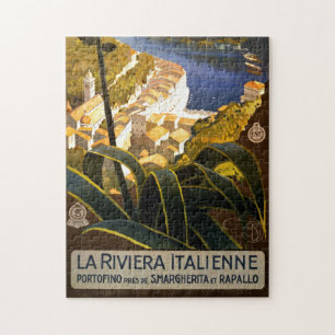 Puzzle Vintage Portofino Italie Riviera Illustration
