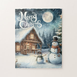 Puzzle Vintage/Russe/Snowman/Noël