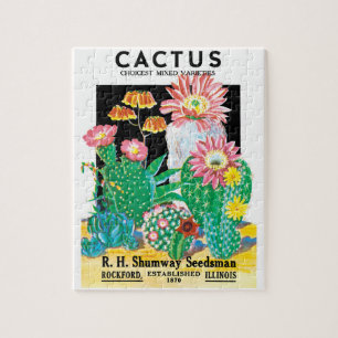 Puzzle Vintage Seed Packet Étiquette Art Desert Cactus Pl